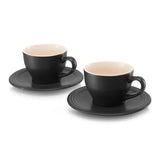 Le Creuset 2 Cup & Saucer Sets In Black