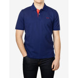 Gant Mens Reg Contrast Pique Golfer In Navy