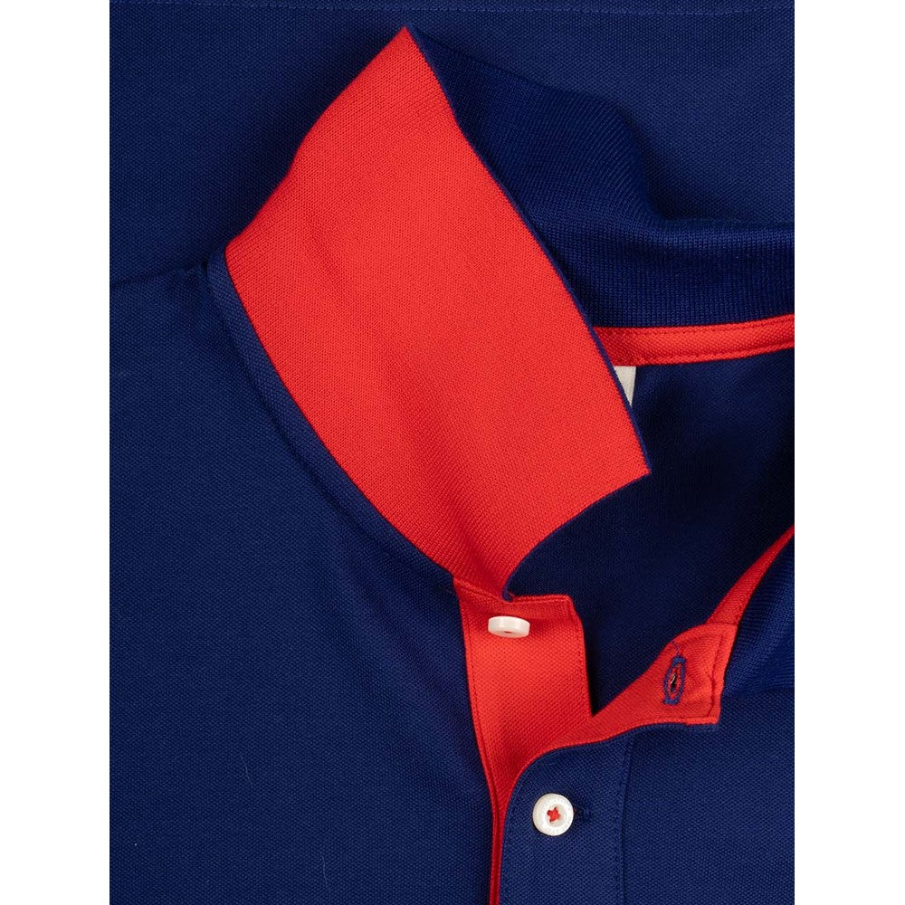 Gant Mens Reg Contrast Pique Golfer In Navy