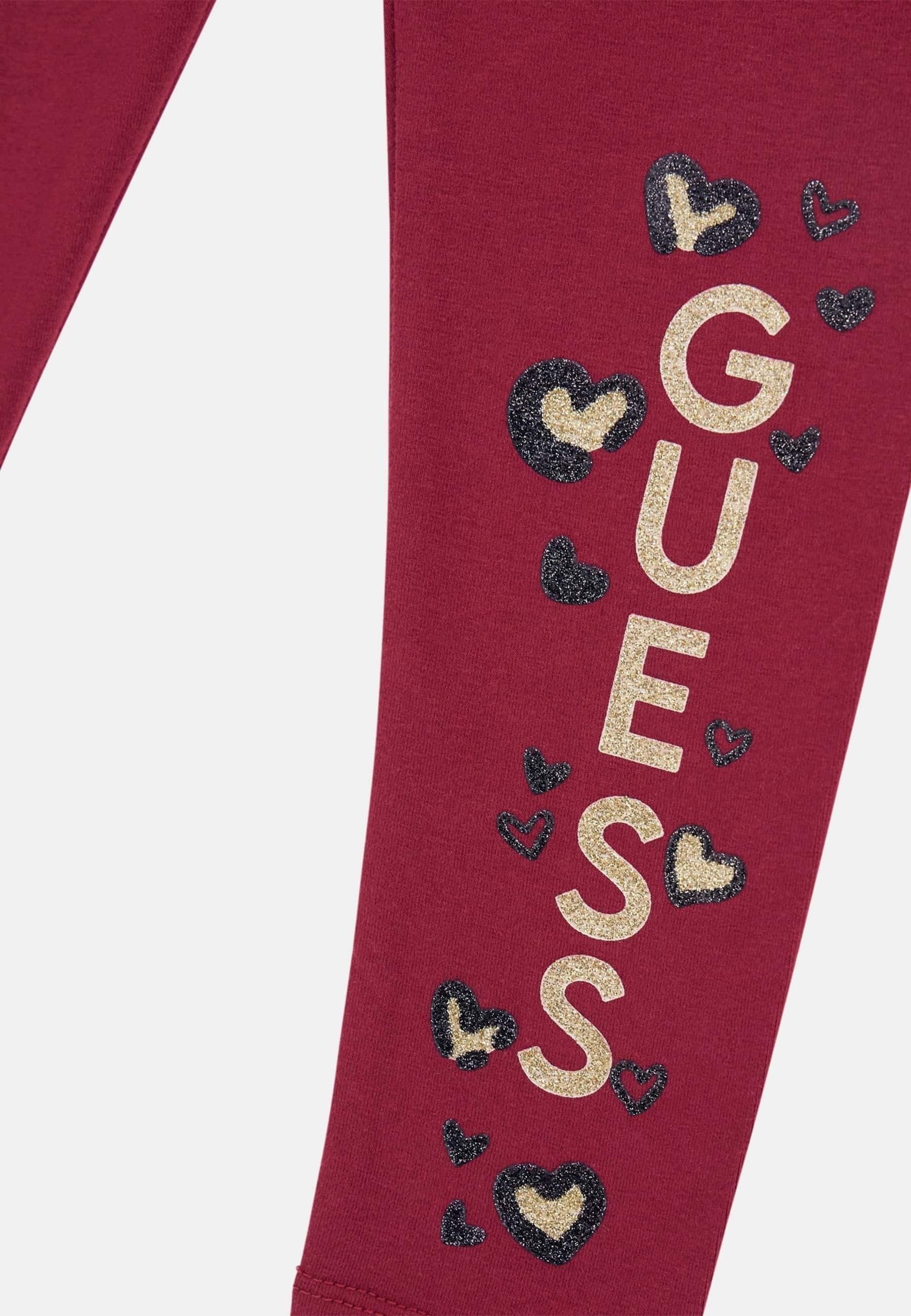 Guess Girls Legging In Burgundy