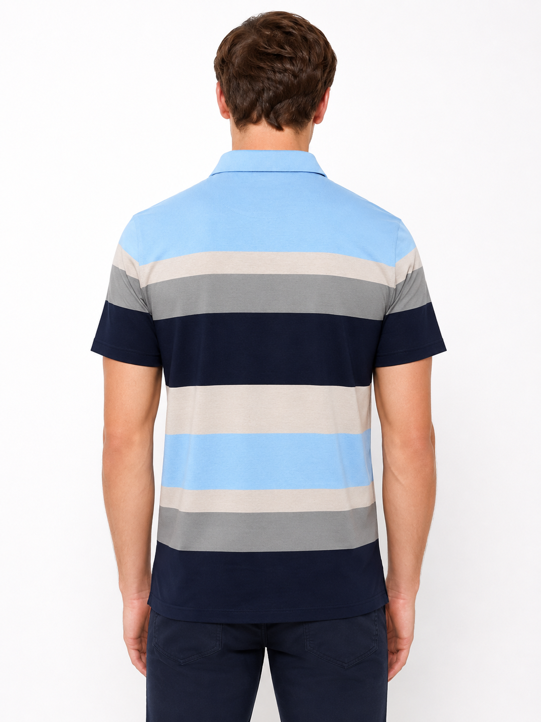 Pringle Mens Kai Mercerized Golfer In Blue Multi