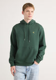 Calvin Klein Mens Terry Monogram Hoodie In Dark Green