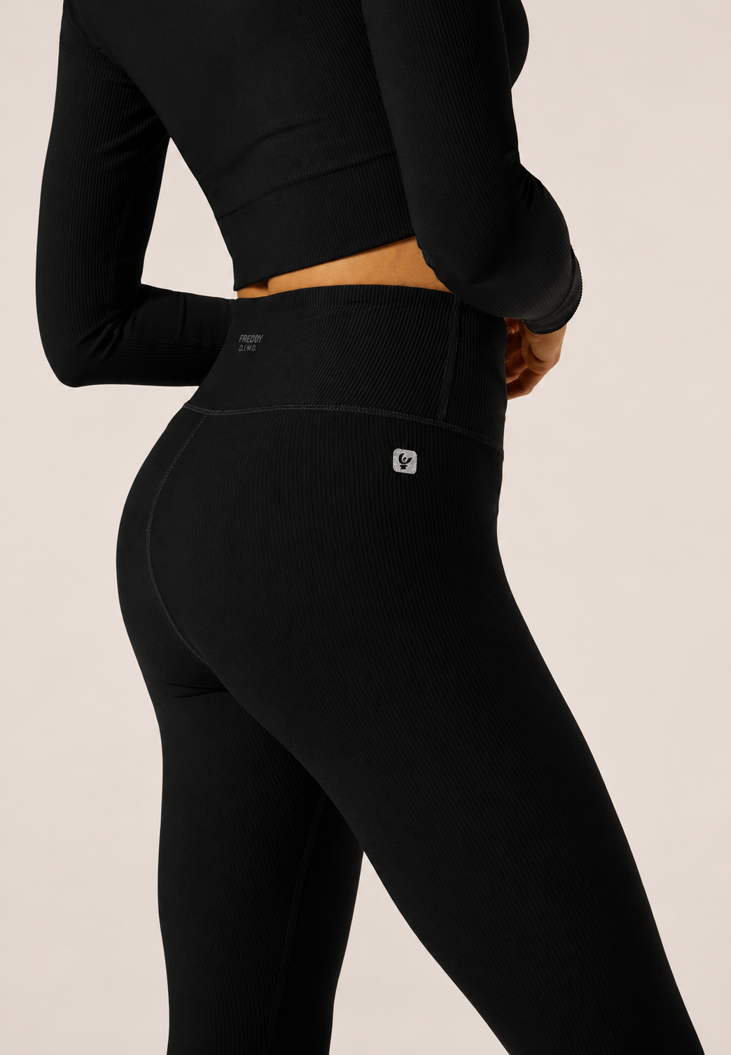 Freddy Womens Knitted 7/8 Leggings High Waisted In Black