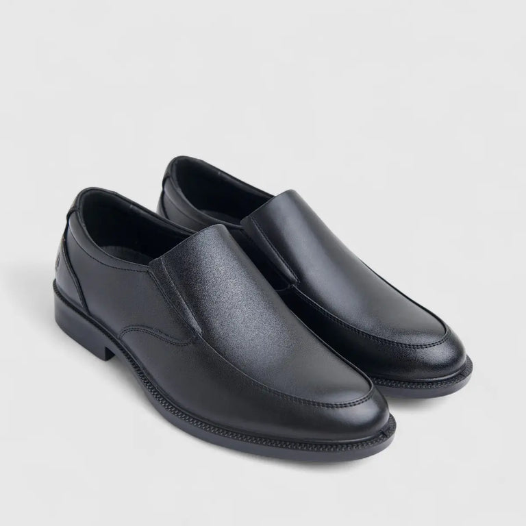 Hush Puppies Mens Perigrin Leather Shoes In Black
