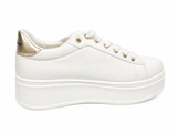 Sissyboy Womens Tatum Platform Sneakers With Chain Detail In White