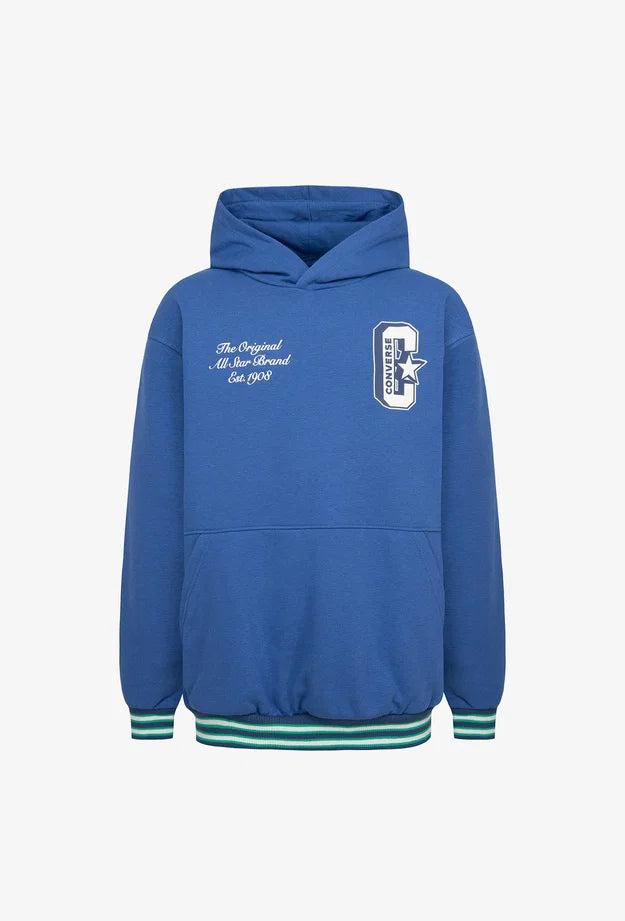 Converse Boys Retro Varsity Pull Over Hoodie In Blue