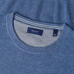 Gant Mens Cotton Pique Sweatshirt In Denim