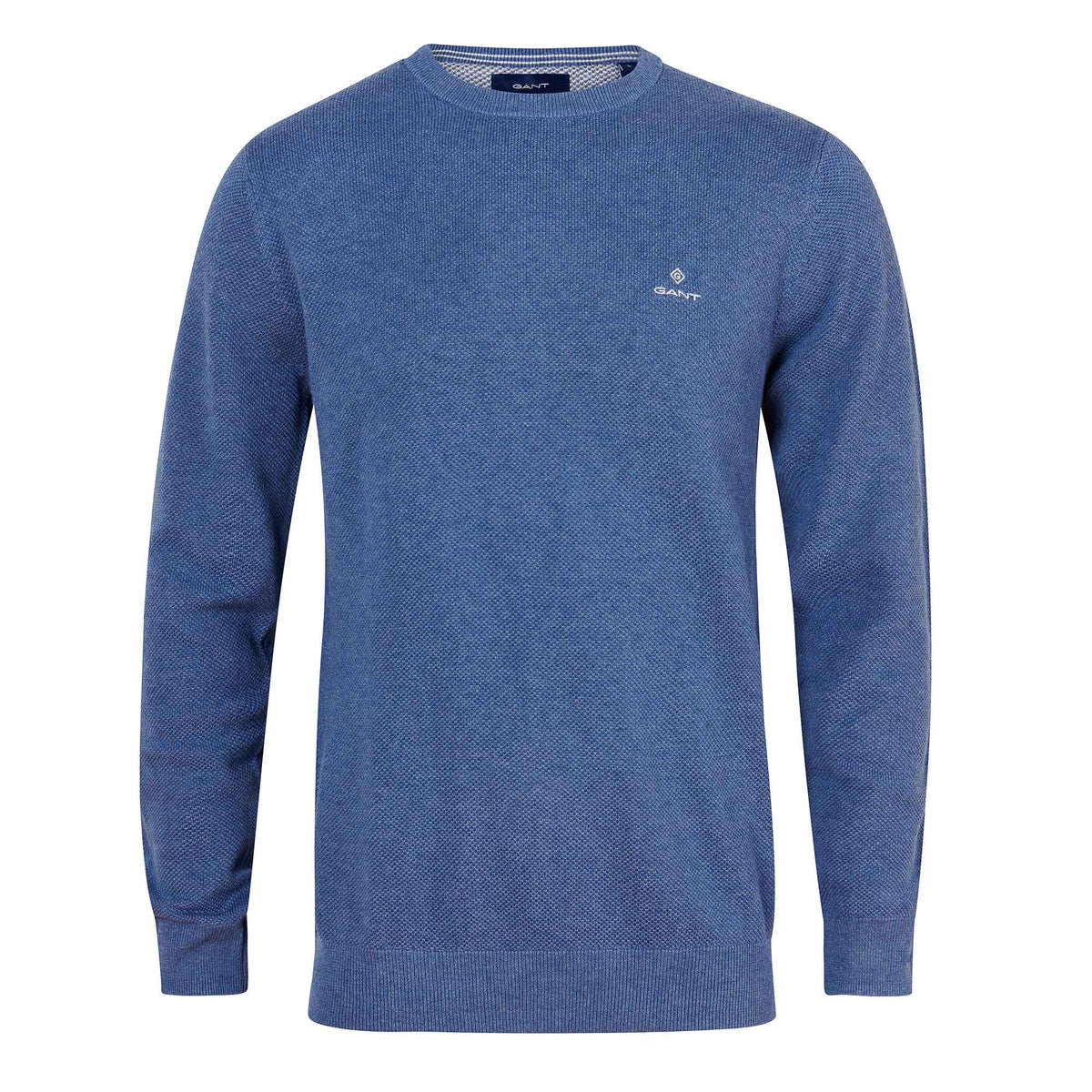 Gant Mens Cotton Pique Sweatshirt In Denim