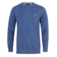 Gant Mens Cotton Pique Sweatshirt In Denim