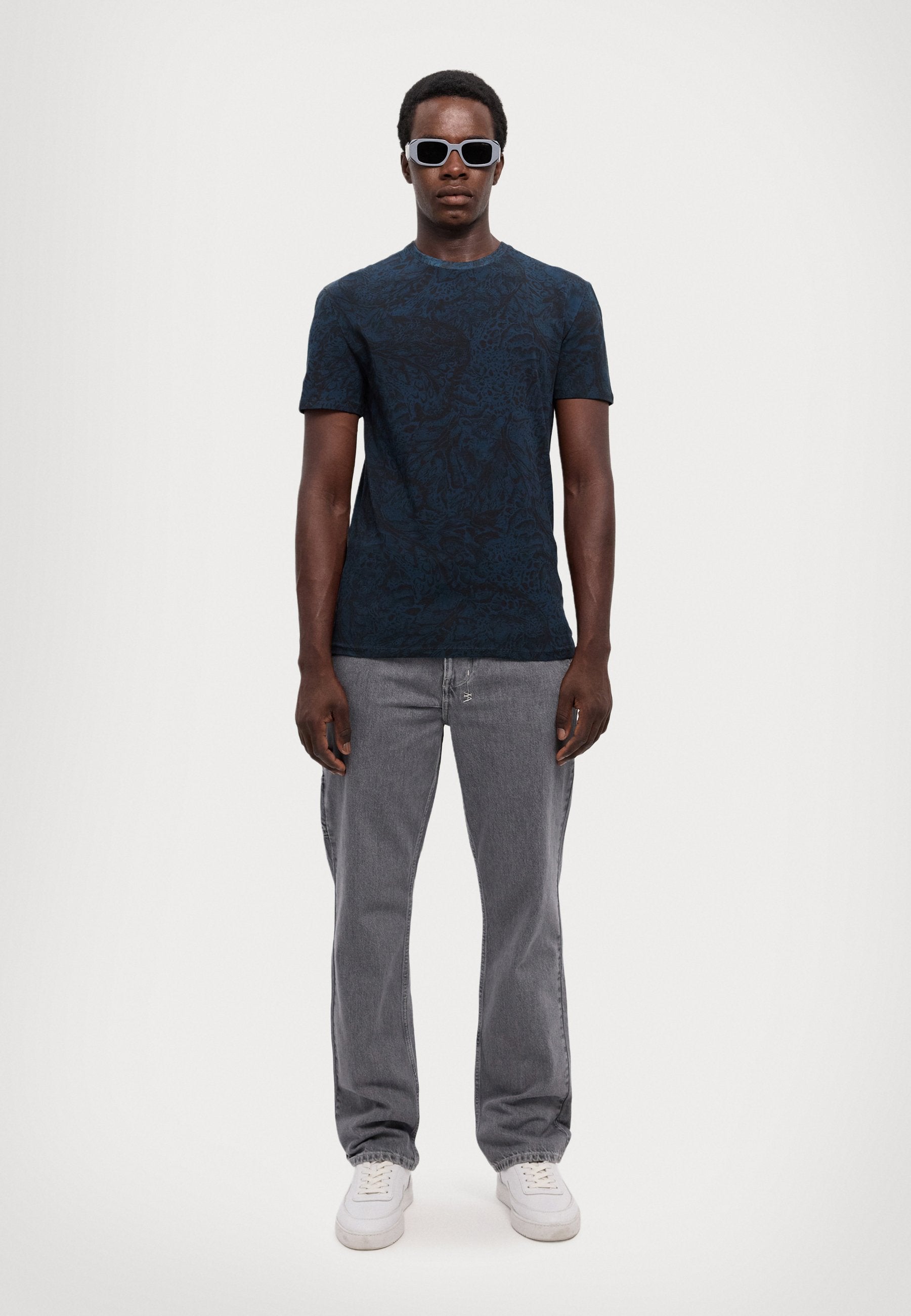 Just Cavalli Mens Stretch T-Shirt In Navy