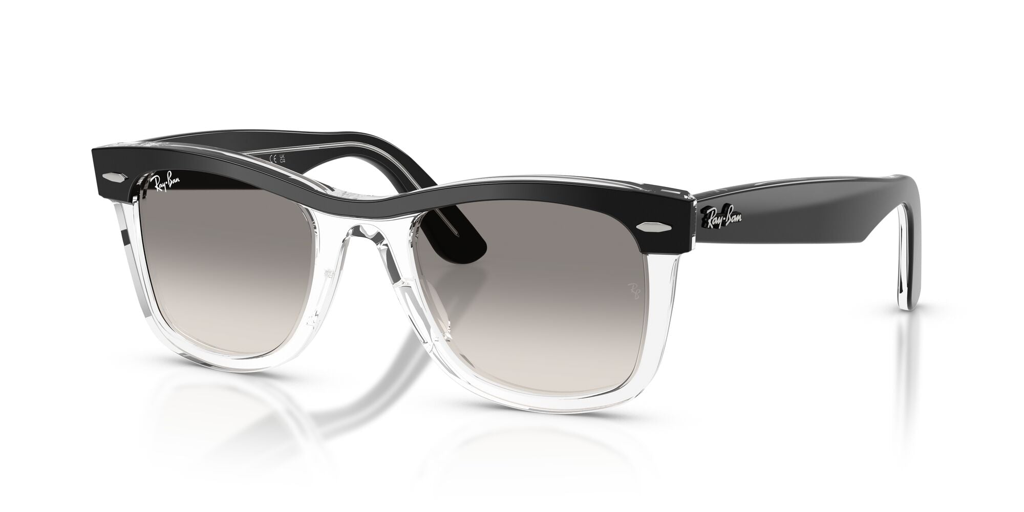 Ray-Ban Wayfarer Sunglasses For Men In Black & Clear