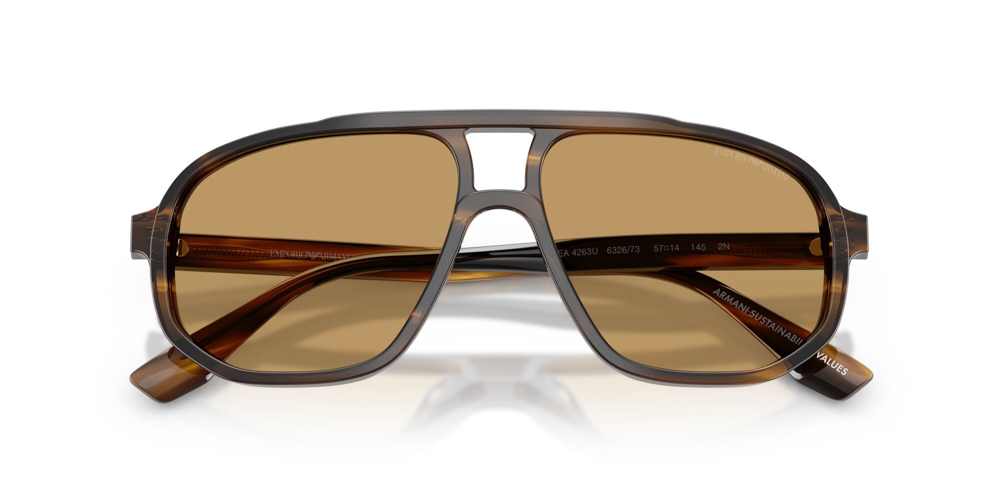 Emporio Armani Pilot Sunglasses In Brown