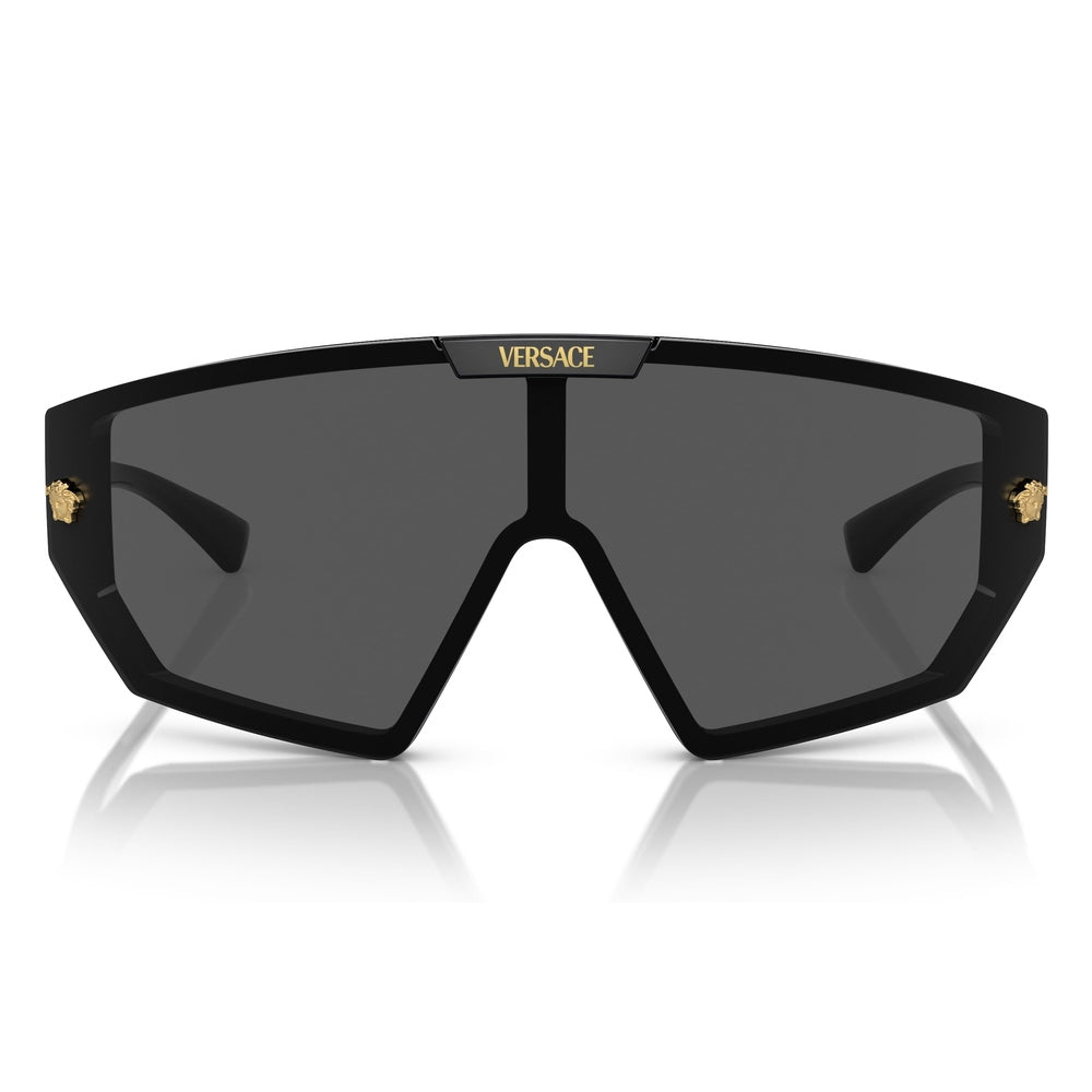 Versace Unisex Shield Sunglasses In Black