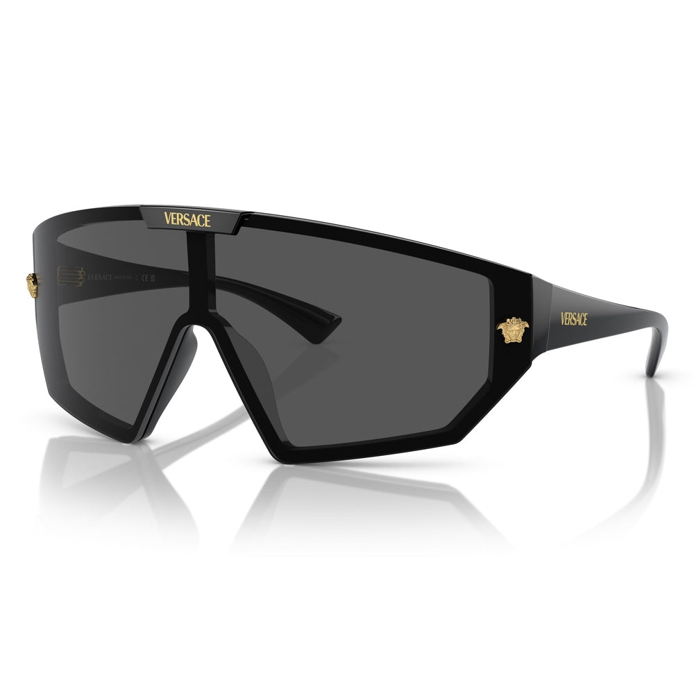 Versace Unisex Shield Sunglasses In Black