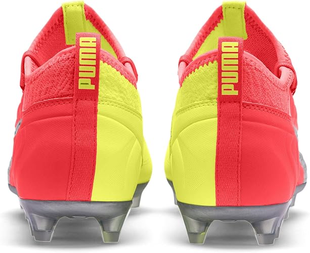 Puma Mens One 20.3 Osg Fg Ag Soccer Shoes In Peach/Fizzy Yellow,Silver