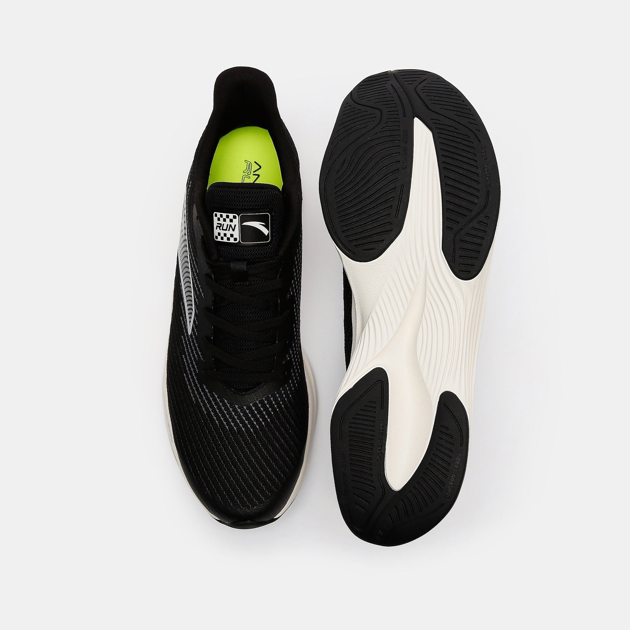 Anta Mens Running Shoes In Black & Grey
