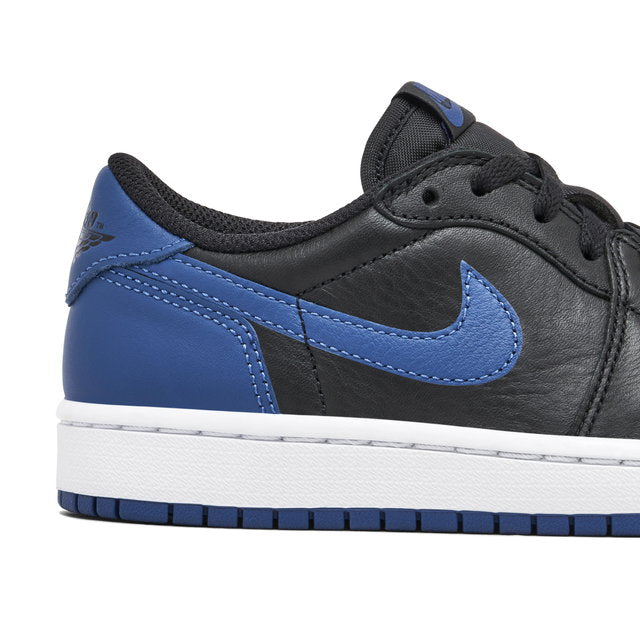 Nike Womens Air Jordan 1 Retro Low Sneakers In Black/Mystic Navy/White