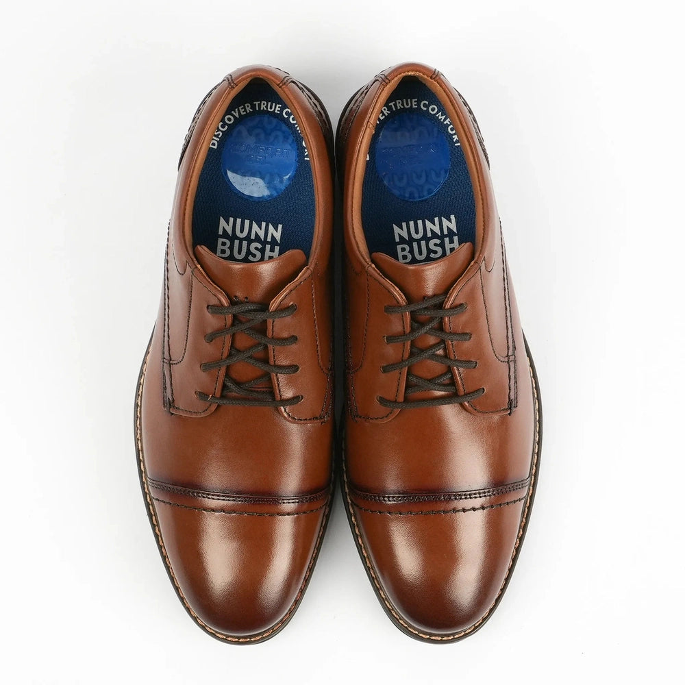 Nunn Bush By Florsheim Mens Calderone Cap Shoes In Cognac