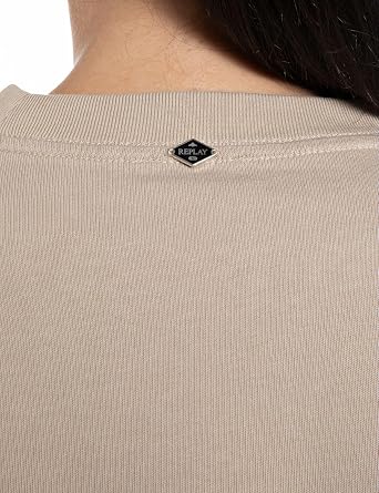 Replay Unisex Heavy Cotton Jersey T-Shirt In Light Taupe