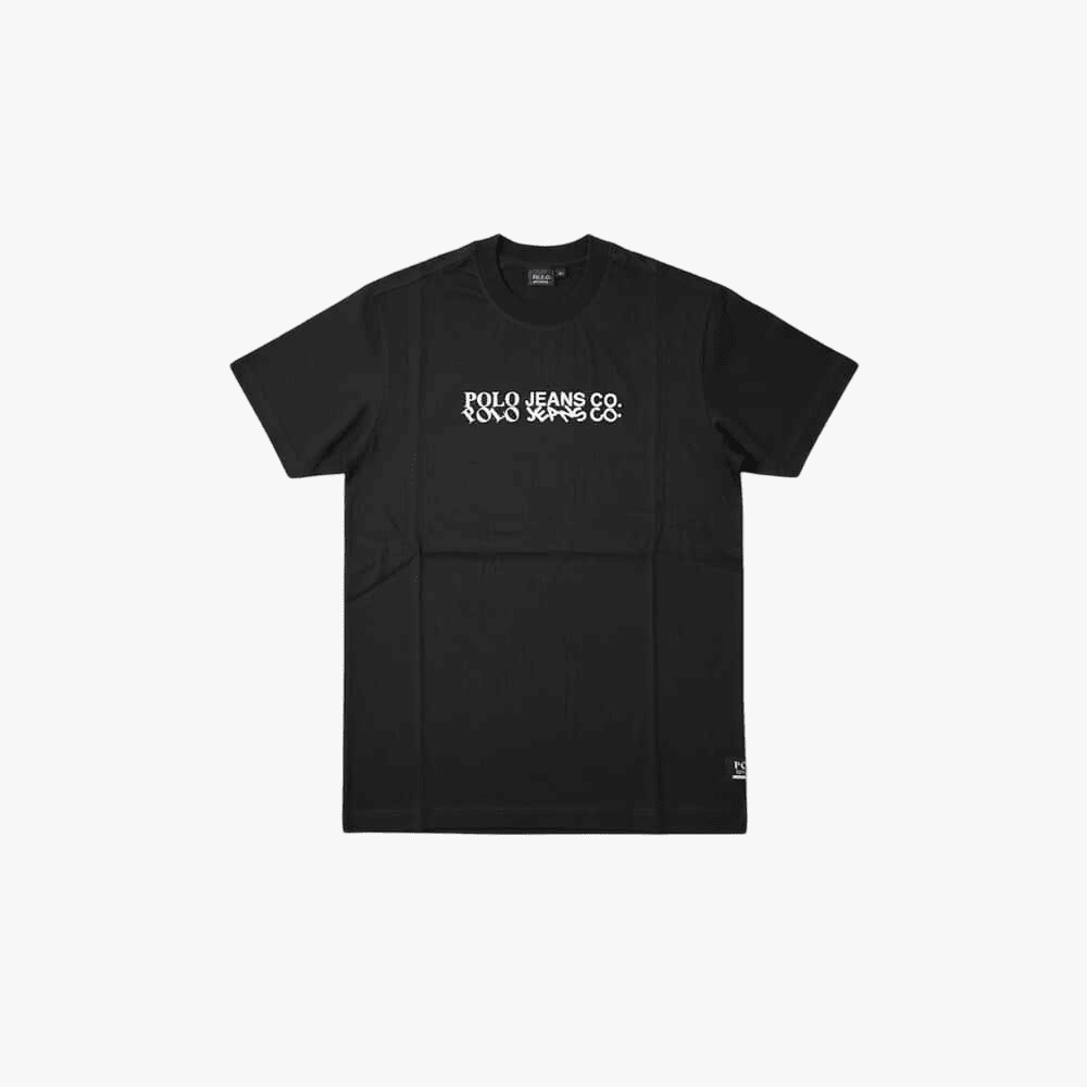 Polo Mens PJC Tiltedn Logo T-Shirt In Black