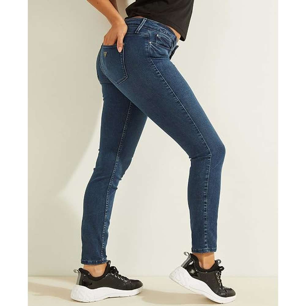 Guess Womens Cuesta Power Skinny Low Rise Jeans In Medium Wash