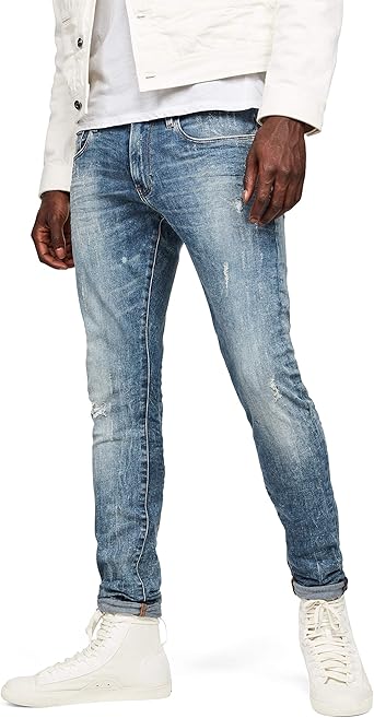 G-Star Raw Mens Deconstructed Super Slim Lt Aged Destroy