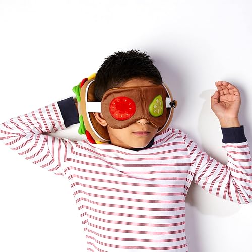Relaxeazzz Fast Food Burger Round Plush Eye Mask & Travel Pillow In Brown