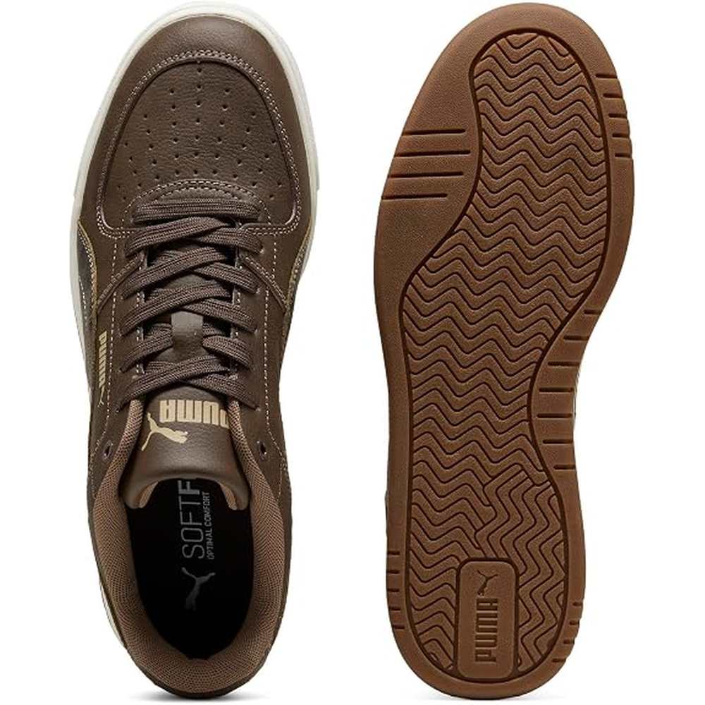 Puma Caven III Crafted Leather Shoes In Chocolate