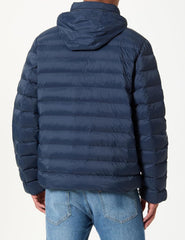 Calvin Klein Mens Nylon Hooded Puffer Jacket In Navy