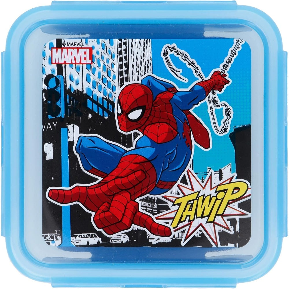 Spiderman Square Food Container In Blue