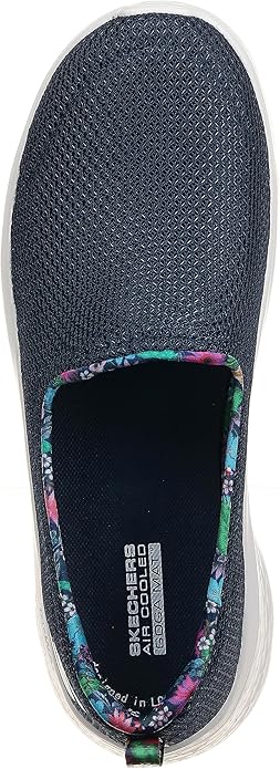 Skechers Womens Go Walk Flex Shoes In Navy and White