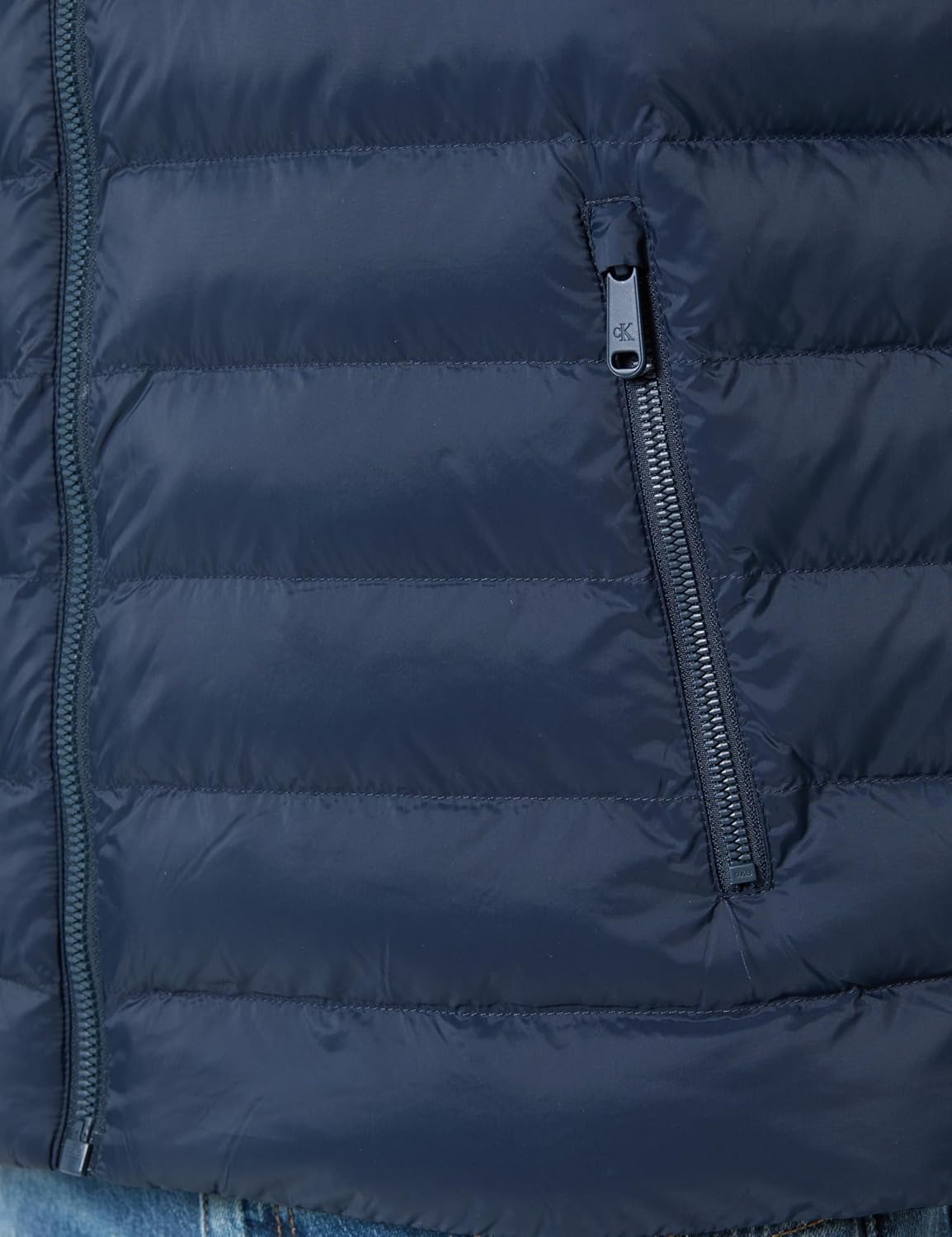 Calvin Klein Mens Nylon Hooded Puffer Jacket In Navy