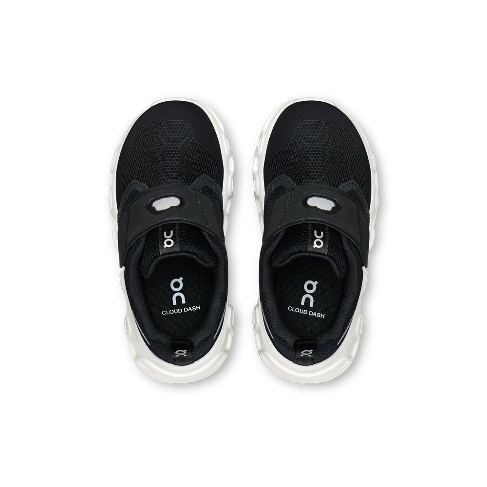 On Unisex Kiddies Cloud Dash Sneakers In Black/White