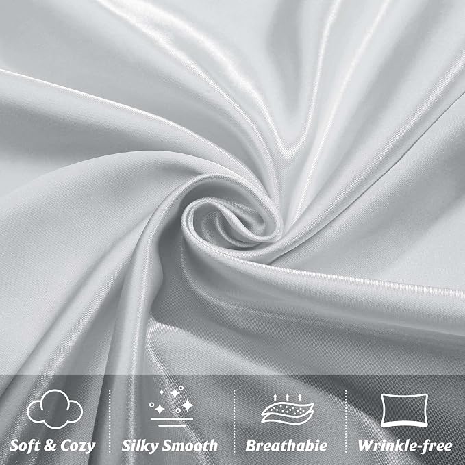 Cotton Co Satin Pillow Case Set In Silver