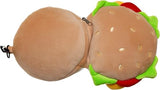 Relaxeazzz Fast Food Burger Round Plush Eye Mask & Travel Pillow In Brown
