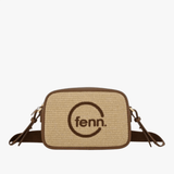 Fenn Weave Wood Coffee Crossbody Bag In Brown