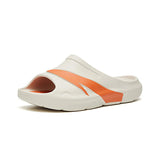 Anta Mens Slides In Off White And Orange