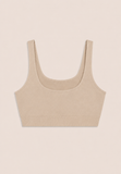Freddy Womens Knitted Seamless Sports Top In Beige