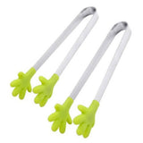 Creative Cooking Mini Hand Tongs Set Of 2 In Silver/Green