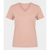 Calvin Klein Womens Short Sleeve Monogram V-neck T-Shirt In Peach