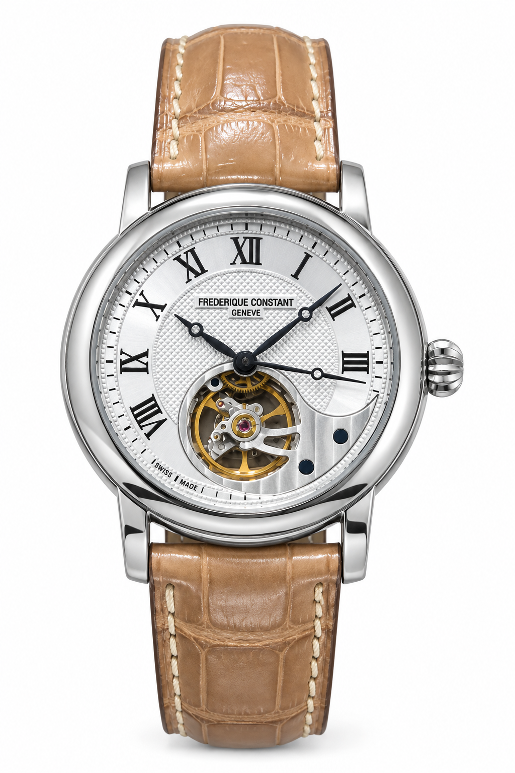 Frederique Constant Auto Heart Beat Watch In Tan