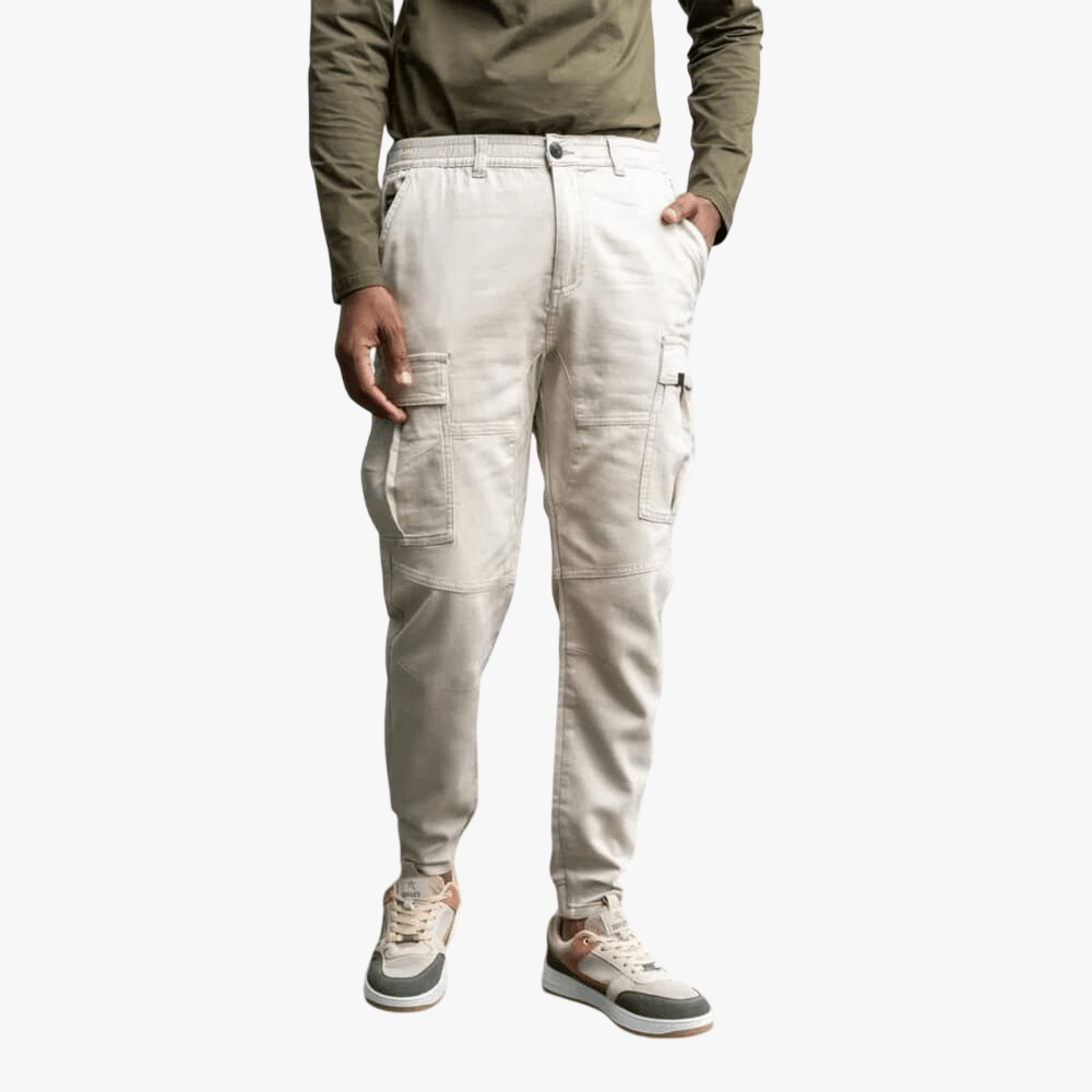Soviet Mens Decker Slim Leg Cargo Pants In Stone