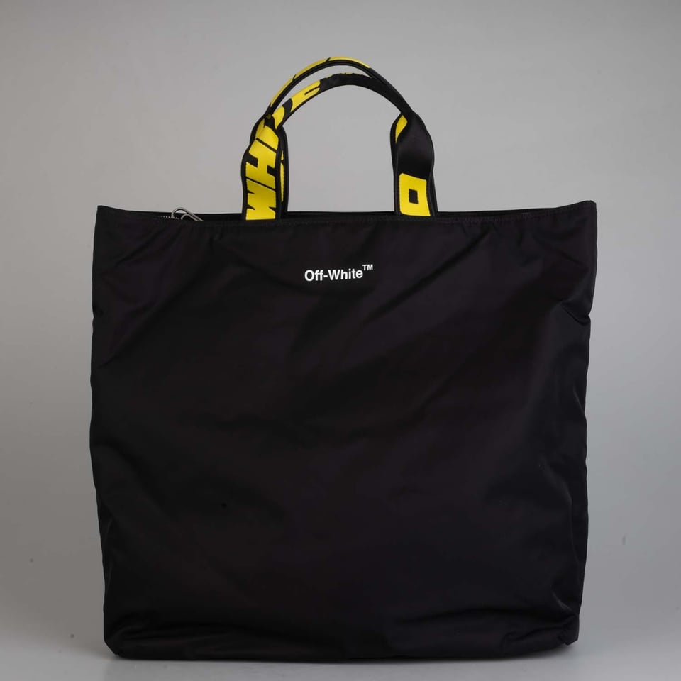 Off White Hard Core Nylon Tote Bag In Black