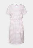 Tommy Hilfiger Womens Cool Stp C-Nk Short Sleeve Stripe Dress In White/Pink