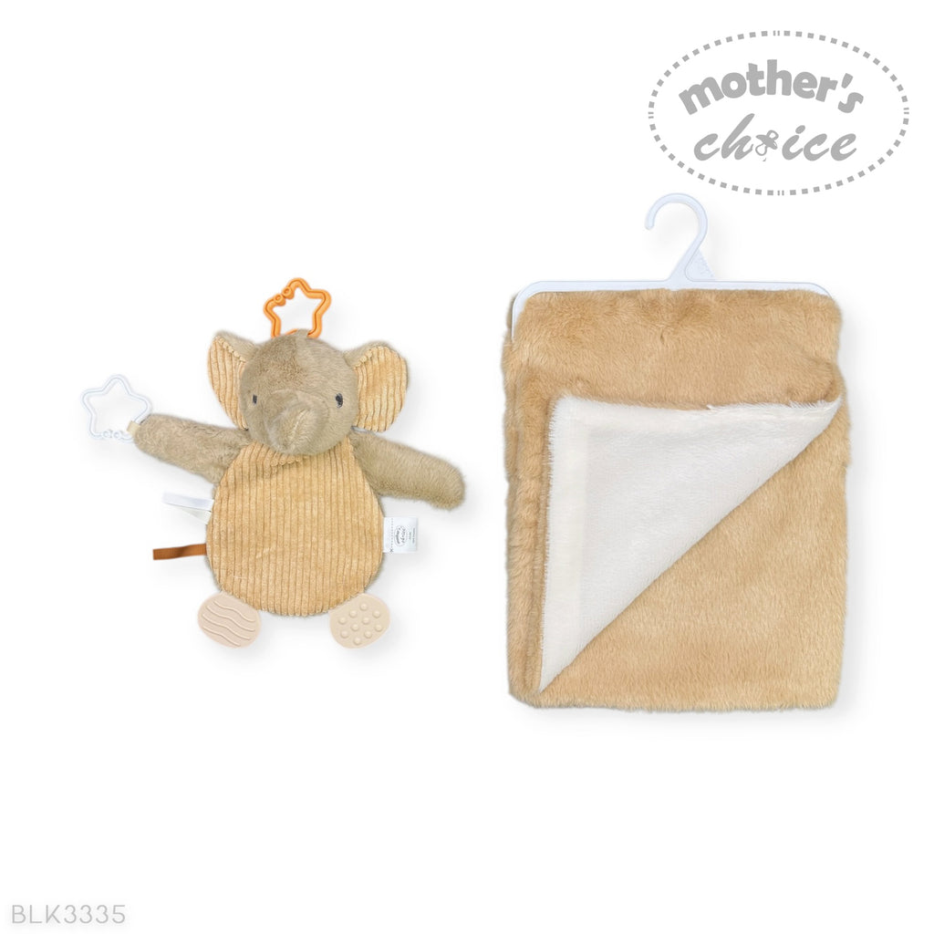 Mothers Choice Blanket With Elie Teether Toy In Beige