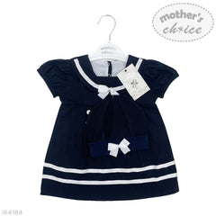 Inf Girls 2Pc Navy Sailor Short Slve Dress Ir4184