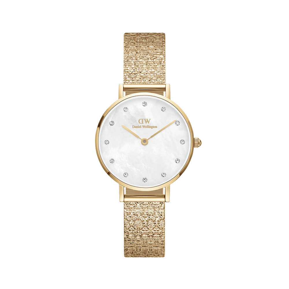Daniel Wellington Petite Lumine Pressed Piano Mop In White & Gold