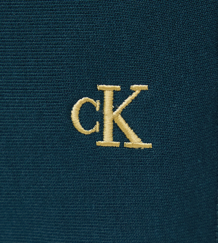 Calvin Klein Mens Premium Terry Monogram Joggers In Petrol