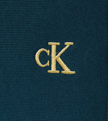 Calvin Klein Mens Premium Terry Monogram Joggers In Petrol