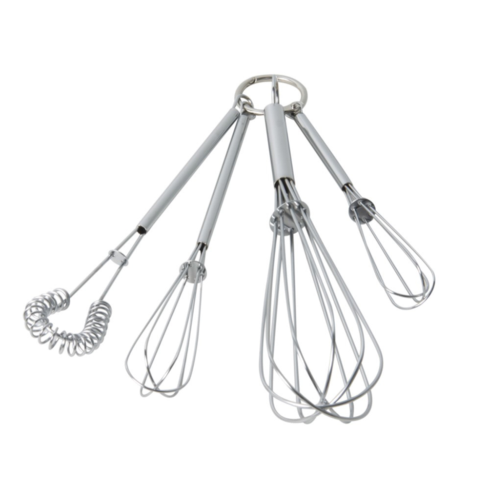 Creative Cooking Mini Whisk Set Of 4 In Silver